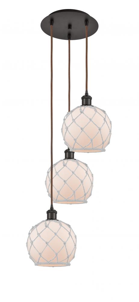 Farmhouse Rope - 3 Light - 15 inch - Oil Rubbed Bronze - Cord Hung - Multi Pendant