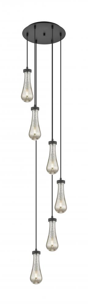 Owego - 6 Light - 16 inch - Brushed Matte Black - Multi Pendant