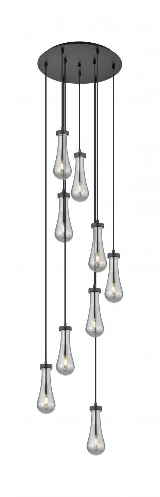 Owego - 9 Light - 19 inch - Matte Black - Multi Pendant