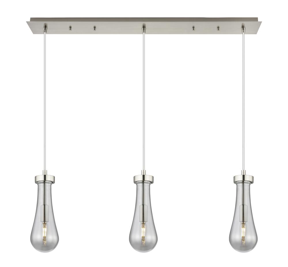 Owego - 3 Light - 37 inch - Brushed Satin Nickel - Linear Pendant