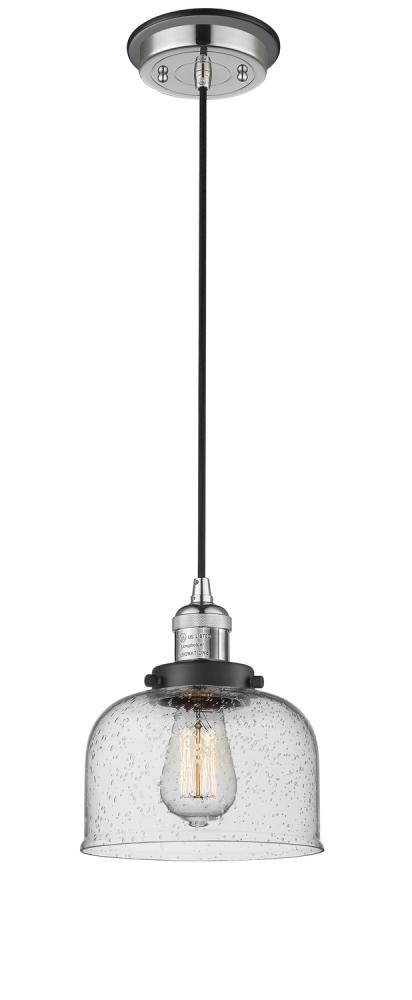Bell - 1 Light - 8 inch - Polished Nickel - Cord hung - Mini Pendant