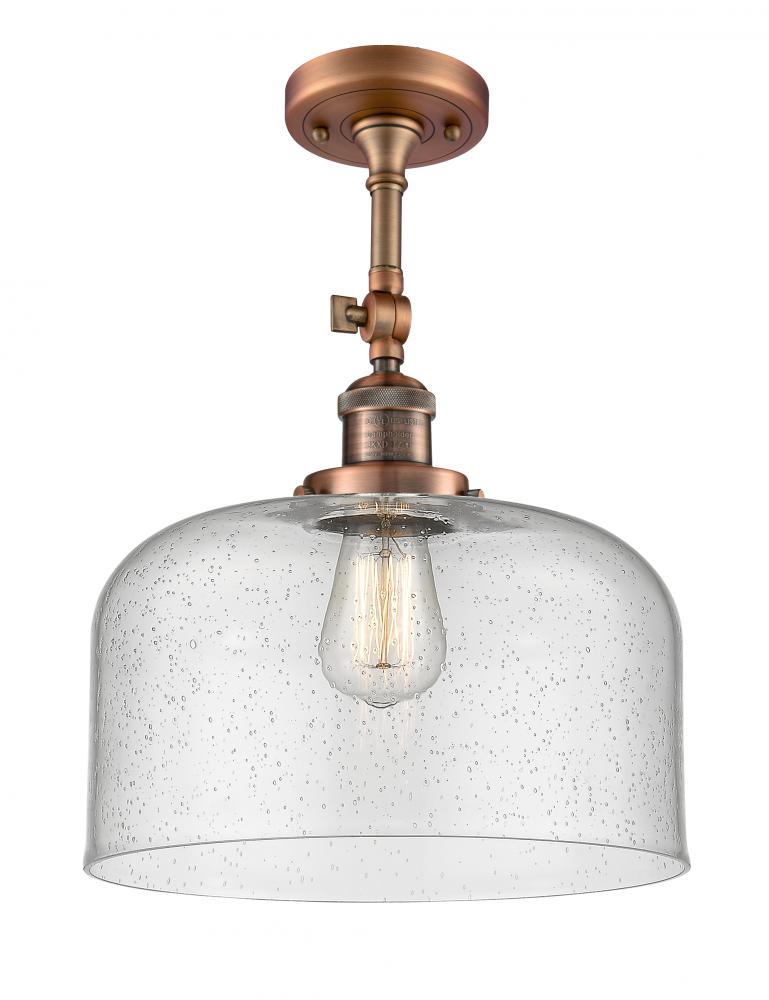 Bell - 1 Light - 12 inch - Antique Copper - Adjustable Semi-Flush Mount