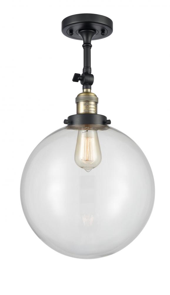 Beacon - 1 Light - 12 inch - Black Antique Brass - Adjustable Semi-Flush Mount
