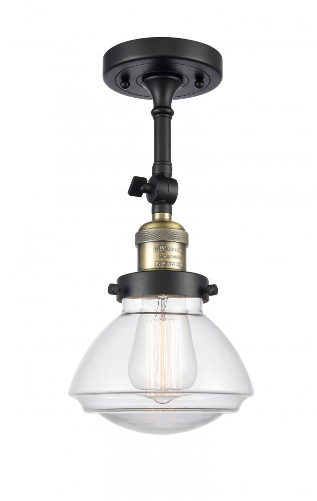 Olean - 1 Light - 7 inch - Black Antique Brass - Adjustable Semi-Flush Mount