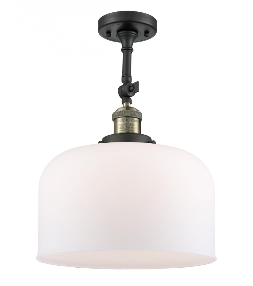 Bell - 1 Light - 12 inch - Black Antique Brass - Adjustable Semi-Flush Mount