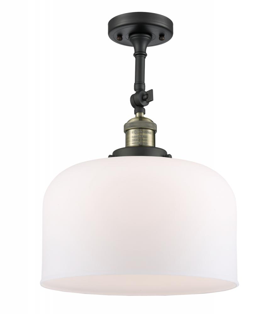 Bell - 1 Light - 12 inch - Black Antique Brass - Adjustable Semi-Flush Mount