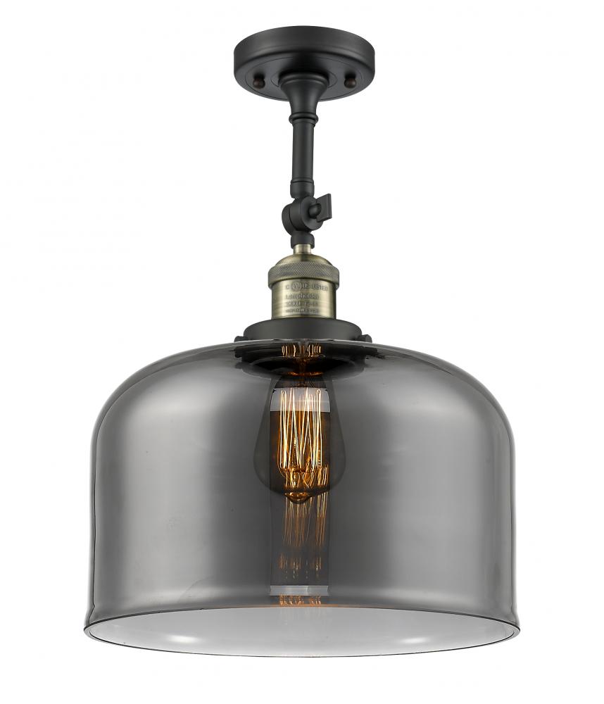 Bell - 1 Light - 12 inch - Black Antique Brass - Adjustable Semi-Flush Mount