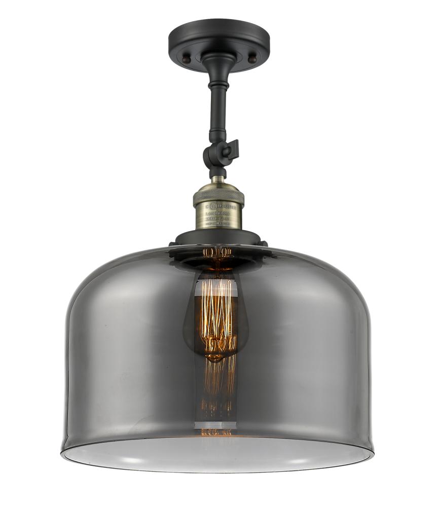 Bell - 1 Light - 12 inch - Black Antique Brass - Adjustable Semi-Flush Mount