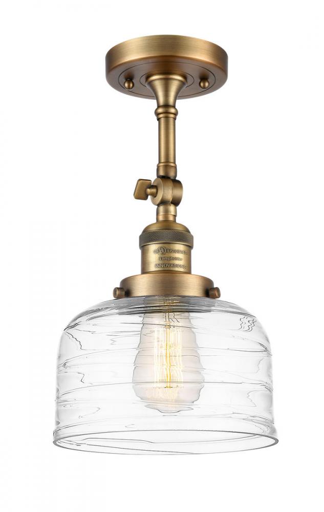 Bell - 1 Light - 8 inch - Brushed Brass - Adjustable Semi-Flush Mount