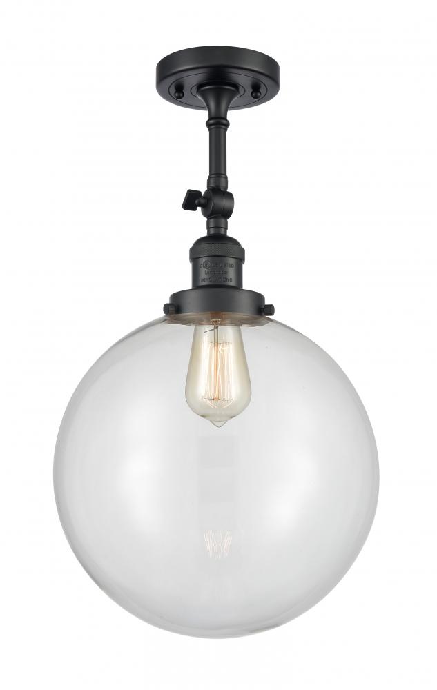 Beacon - 1 Light - 12 inch - Matte Black - Adjustable Semi-Flush Mount
