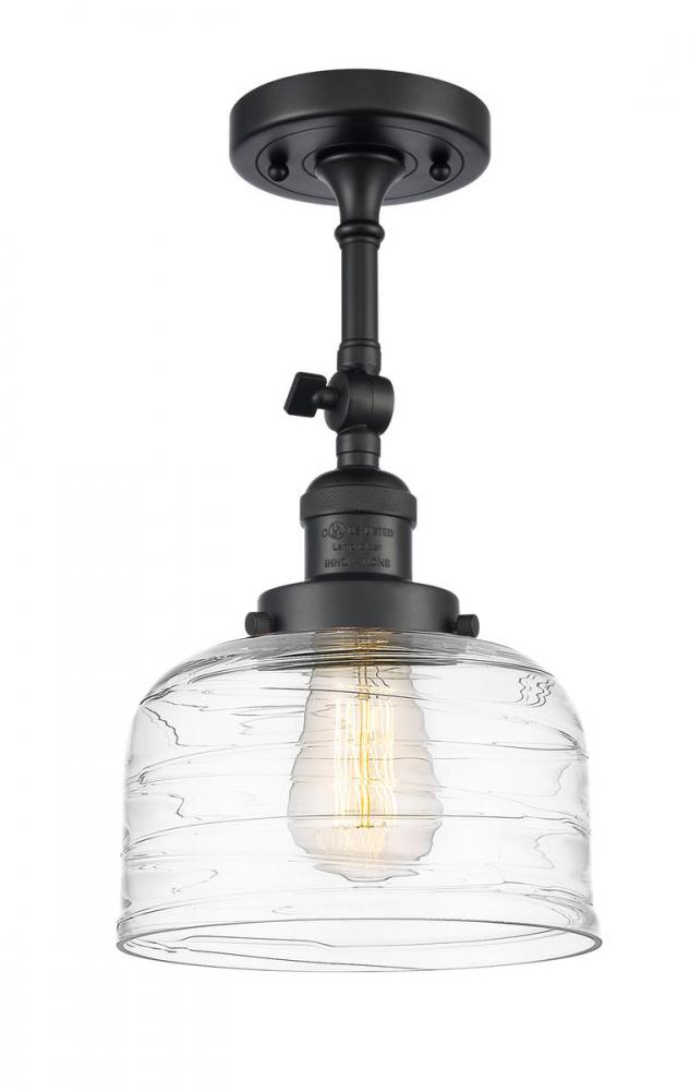 Bell - 1 Light - 8 inch - Matte Black - Adjustable Semi-Flush Mount