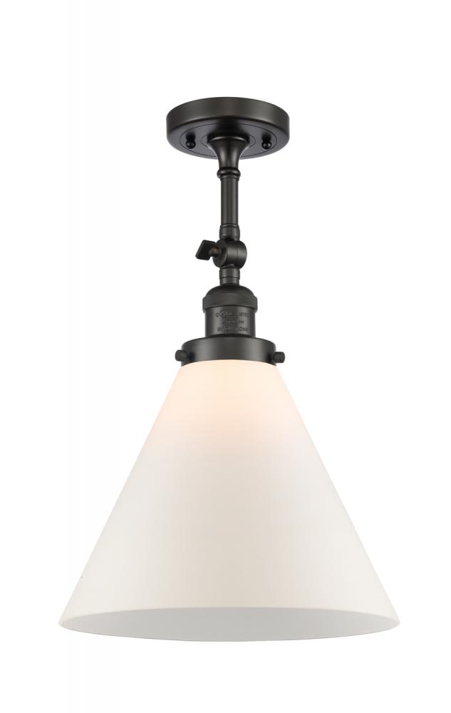 Cone - 1 Light - 12 inch - Oil Rubbed Bronze - Adjustable Semi-Flush Mount