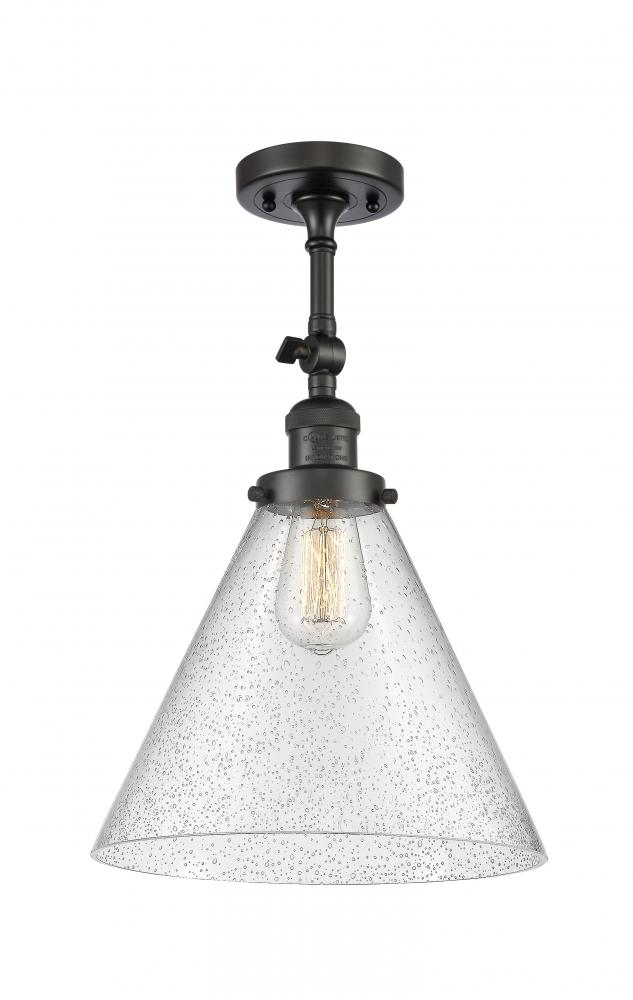Cone - 1 Light - 12 inch - Oil Rubbed Bronze - Adjustable Semi-Flush Mount