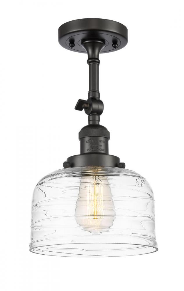 Bell - 1 Light - 8 inch - Oil Rubbed Bronze - Adjustable Semi-Flush Mount
