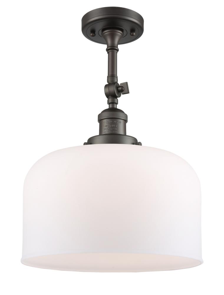 Bell - 1 Light - 12 inch - Oil Rubbed Bronze - Adjustable Semi-Flush Mount
