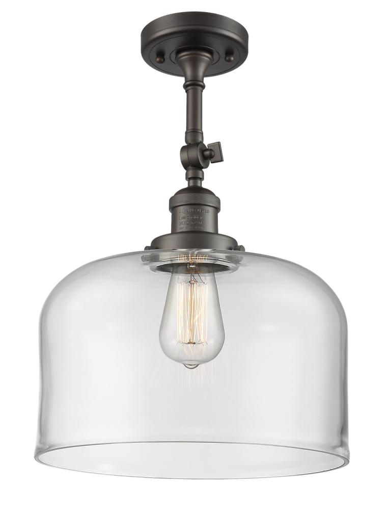 Bell - 1 Light - 12 inch - Oil Rubbed Bronze - Adjustable Semi-Flush Mount