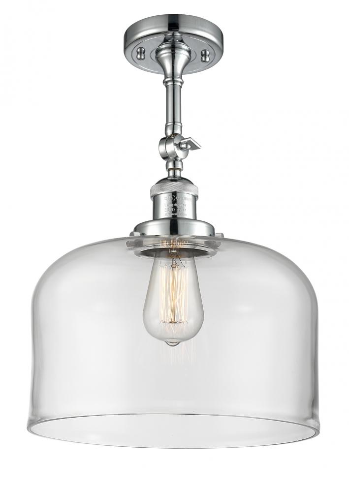 Bell - 1 Light - 12 inch - Polished Chrome - Adjustable Semi-Flush Mount