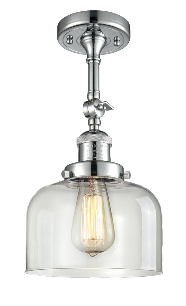 Bell - 1 Light - 8 inch - Polished Chrome - Adjustable Semi-Flush Mount