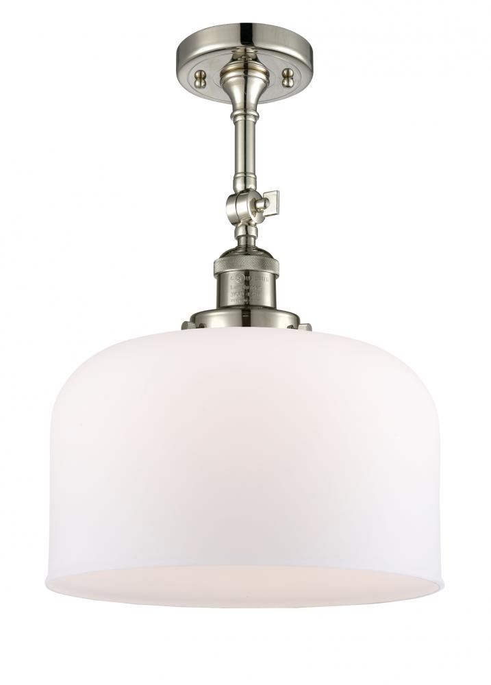 Bell - 1 Light - 12 inch - Polished Nickel - Adjustable Semi-Flush Mount