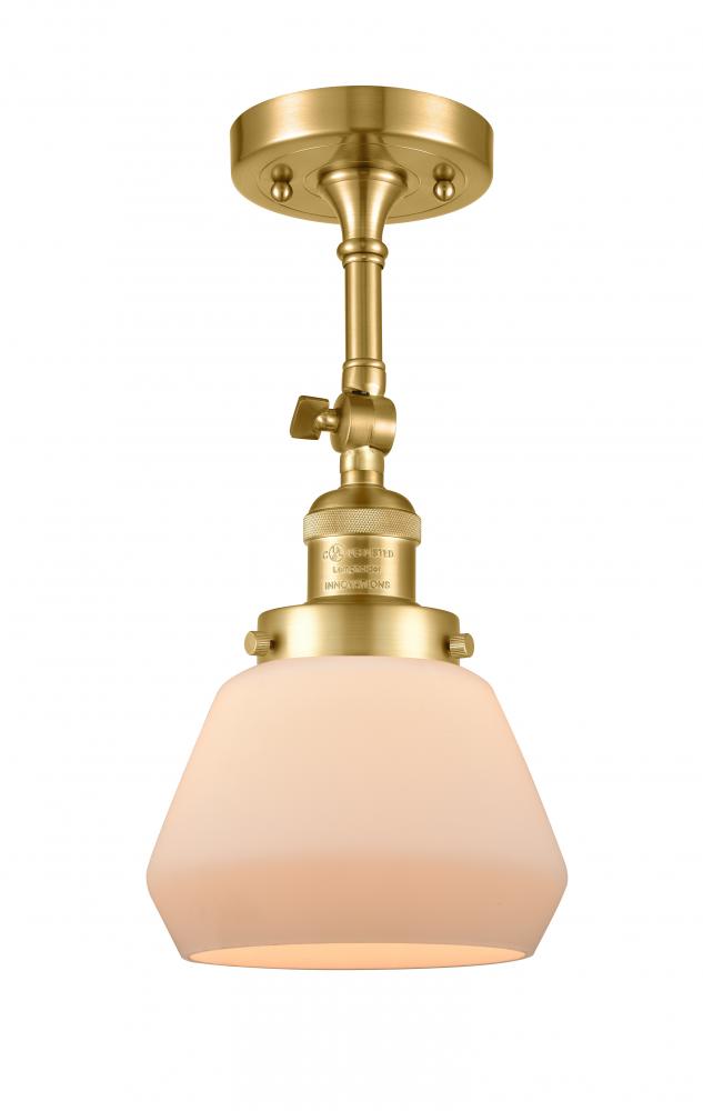 Fulton - 1 Light - 7 inch - Satin Gold - Adjustable Semi-Flush Mount