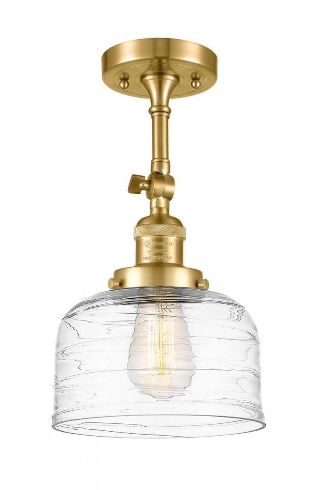Bell - 1 Light - 8 inch - Satin Gold - Adjustable Semi-Flush Mount