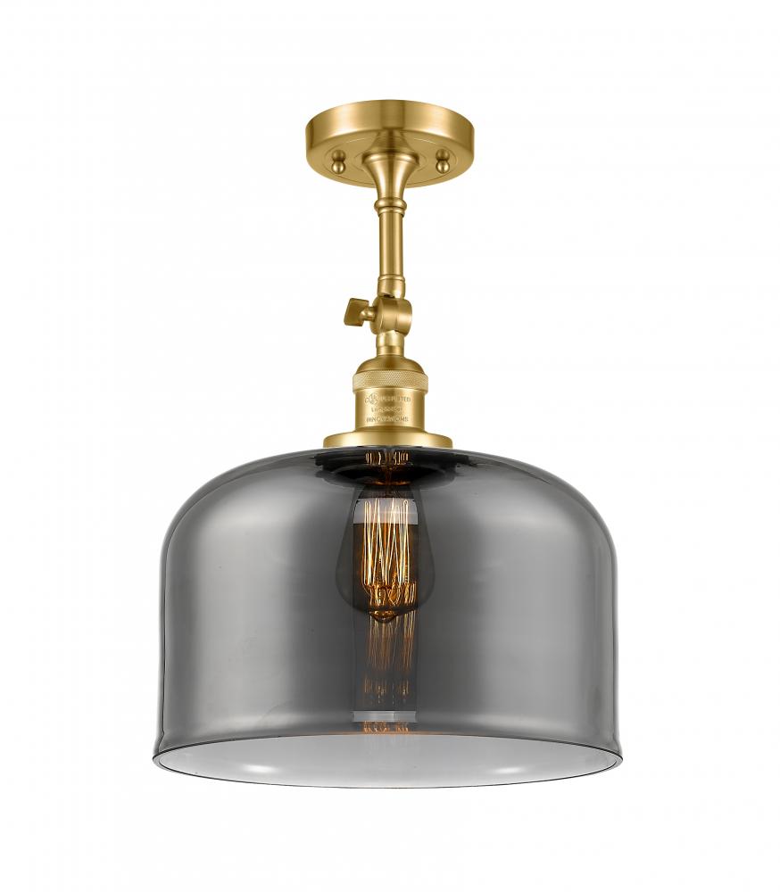 Bell - 1 Light - 12 inch - Satin Gold - Adjustable Semi-Flush Mount