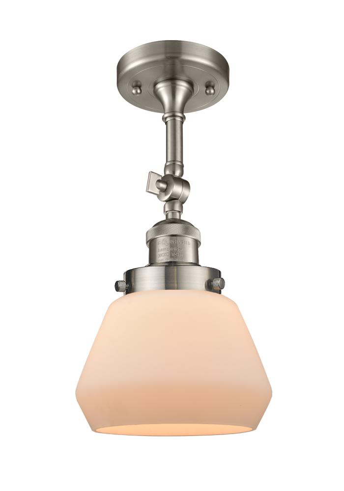 Fulton - 1 Light - 7 inch - Brushed Satin Nickel - Adjustable Semi-Flush Mount