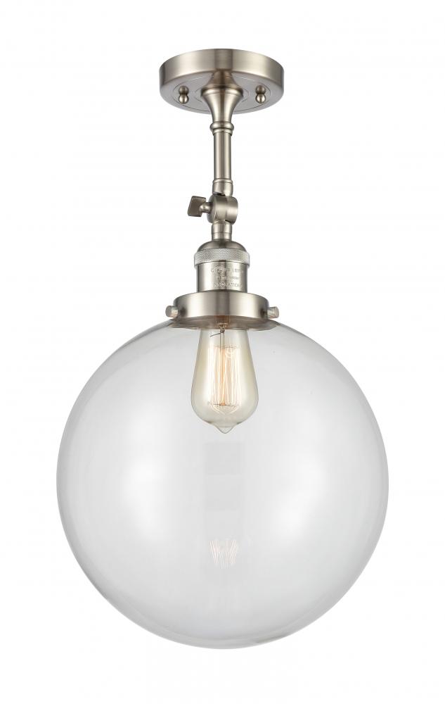 Beacon - 1 Light - 12 inch - Brushed Satin Nickel - Adjustable Semi-Flush Mount