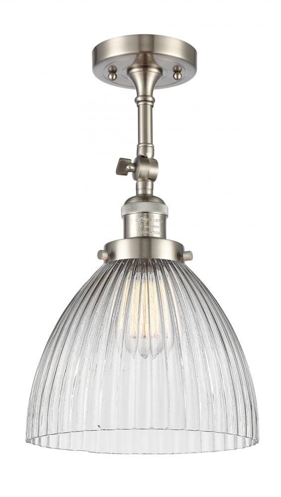 Seneca Falls - 1 Light - 10 inch - Brushed Satin Nickel - Adjustable Semi-Flush Mount