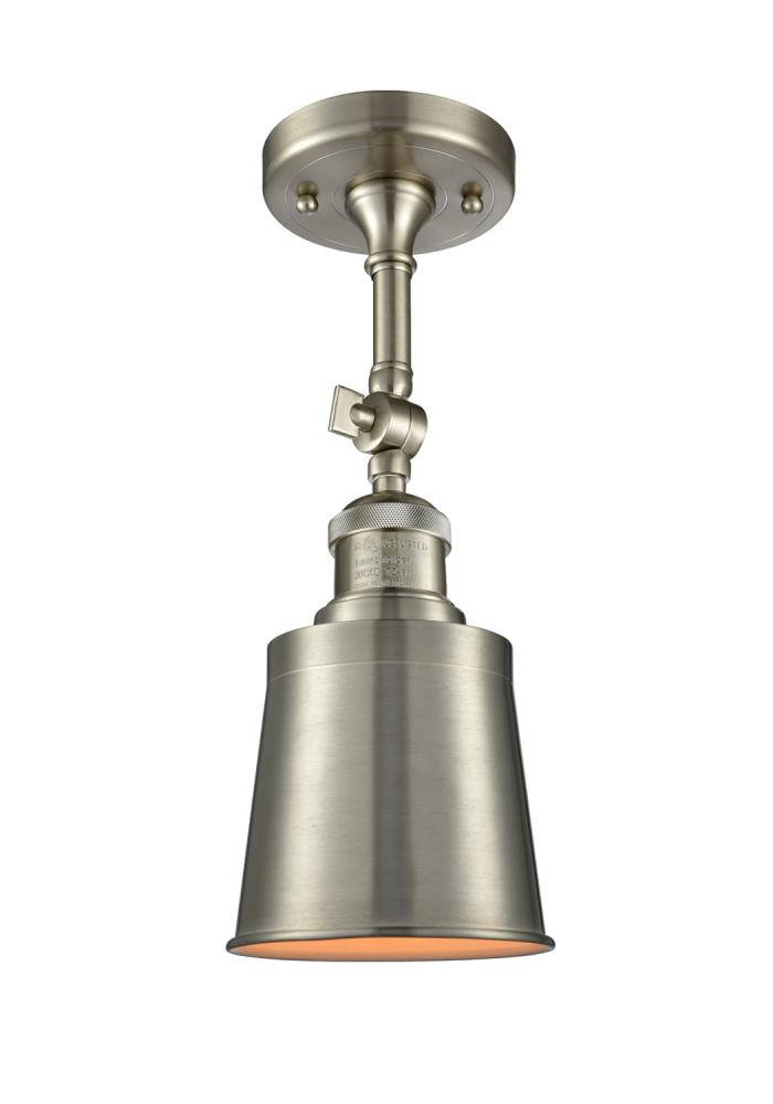 Addison - 1 Light - 5 inch - Brushed Satin Nickel - Adjustable Semi-Flush Mount