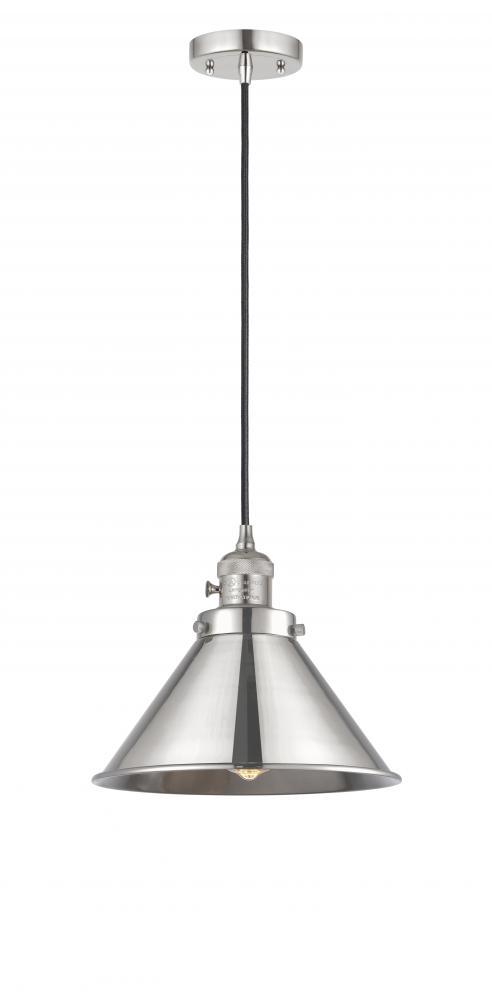 Briarcliff - 1 Light - 10 inch - Brushed Satin Nickel - Cord hung - Mini Pendant