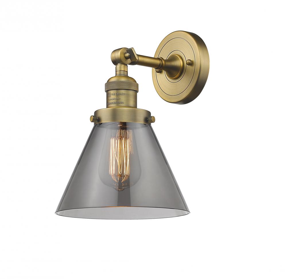 Cone - 1 Light - 8 inch - Brushed Brass - Adjustable Sconce