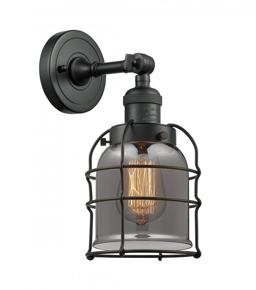 Bell Cage - 1 Light - 6 inch - Matte Black - Adjustable Sconce