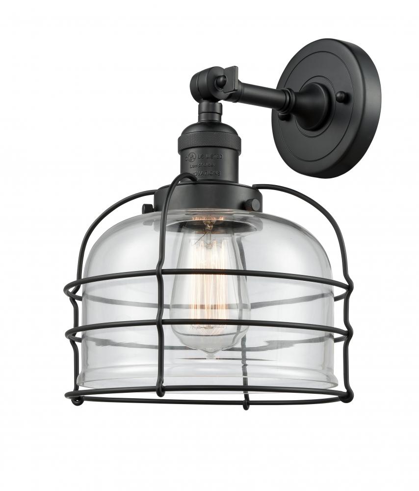 Bell Cage - 1 Light - 9 inch - Matte Black - Adjustable Sconce