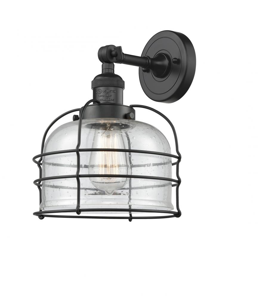 Bell Cage - 1 Light - 9 inch - Matte Black - Adjustable Sconce