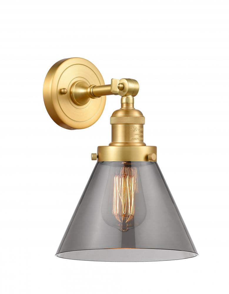 Cone - 1 Light - 8 inch - Satin Gold - Adjustable Sconce