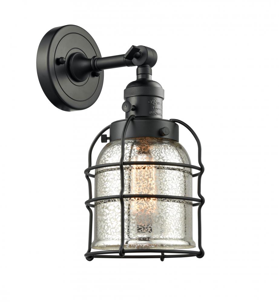 Bell Cage - 1 Light - 6 inch - Matte Black - Adjustable Sconce
