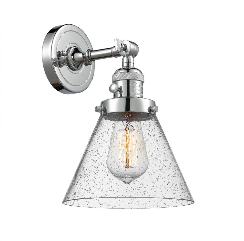 Cone - 1 Light - 8 inch - Polished Chrome - Adjustable Sconce
