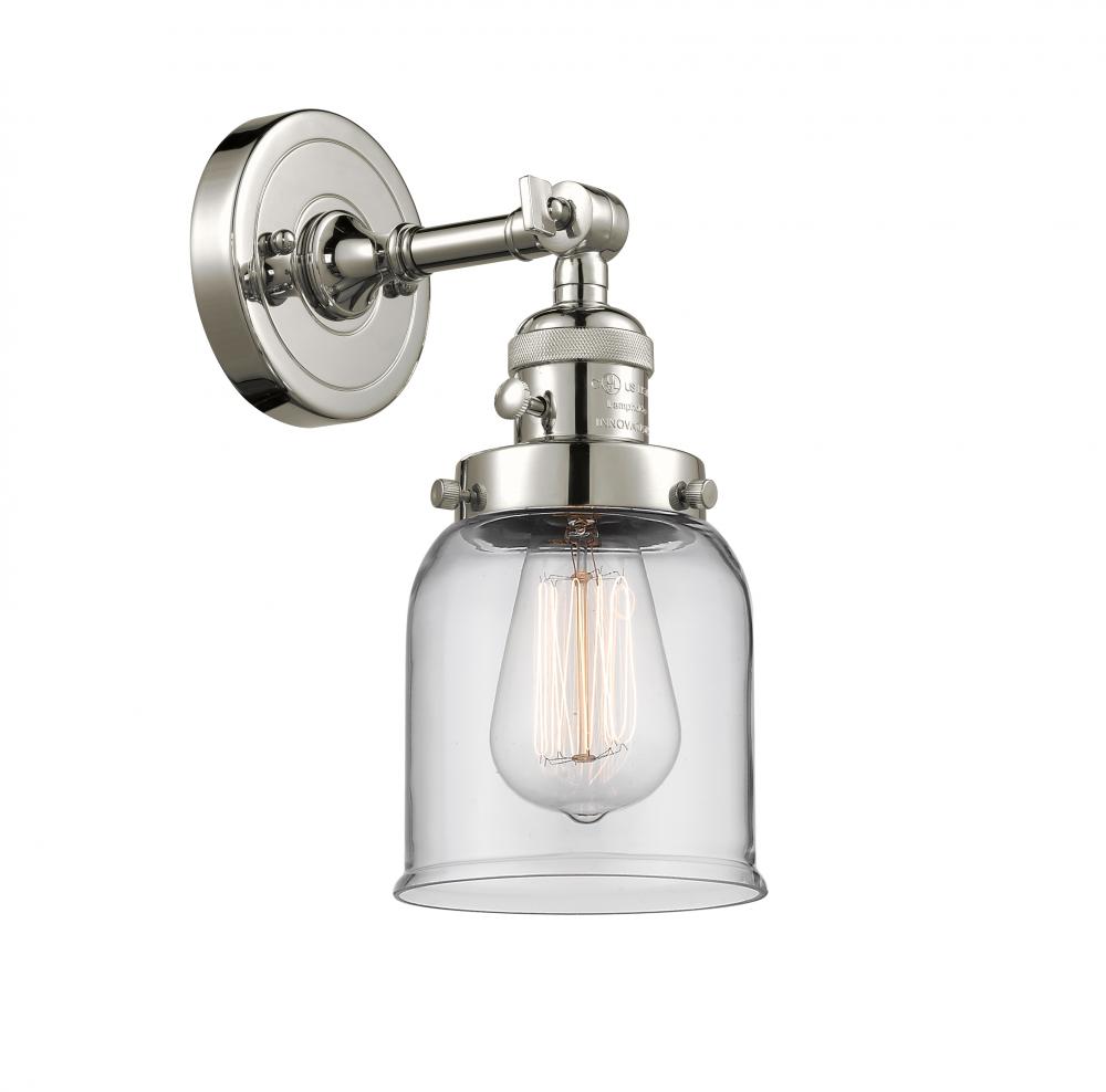 Bell - 1 Light - 5 inch - Polished Nickel - Adjustable Sconce