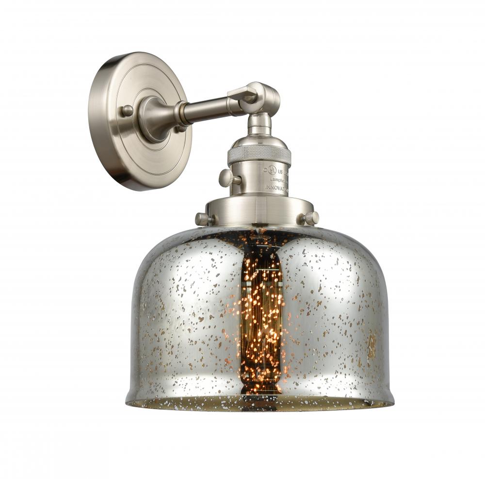 Bell - 1 Light - 8 inch - Brushed Satin Nickel - Adjustable Sconce
