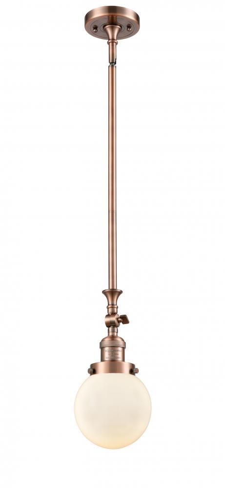 Beacon - 1 Light - 6 inch - Antique Copper - Stem Hung - Adjustable Mini Pendant
