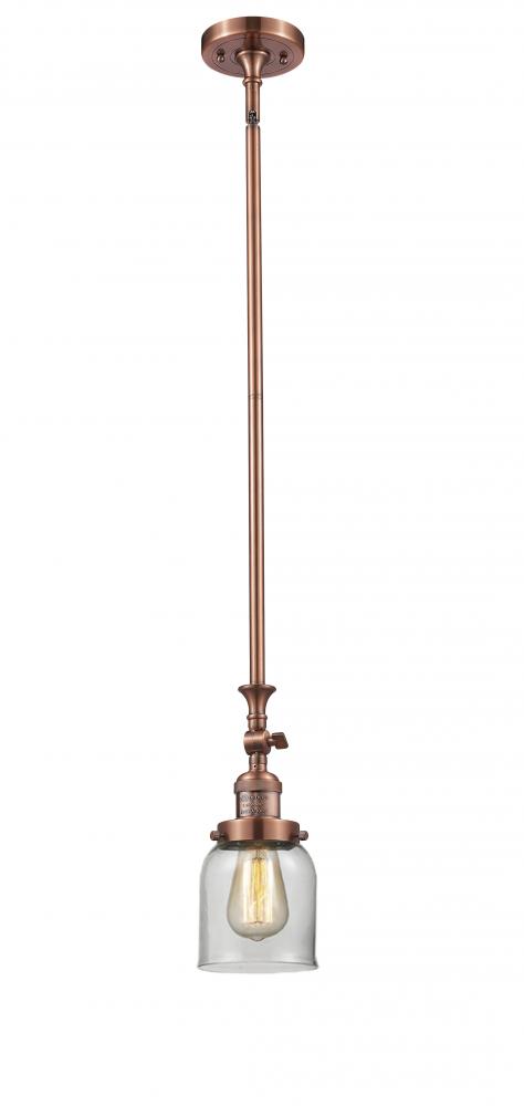 Bell - 1 Light - 5 inch - Antique Copper - Stem Hung - Adjustable Mini Pendant