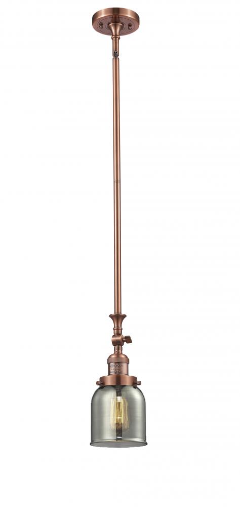 Bell - 1 Light - 5 inch - Antique Copper - Stem Hung - Adjustable Mini Pendant