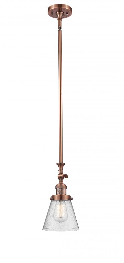 Cone - 1 Light - 6 inch - Antique Copper - Stem Hung - Adjustable Mini Pendant