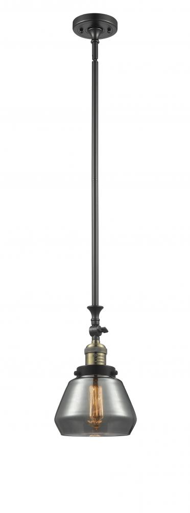 Fulton - 1 Light - 7 inch - Black Antique Brass - Stem Hung - Adjustable Mini Pendant