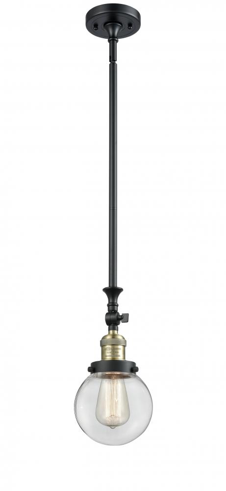 Beacon - 1 Light - 6 inch - Black Antique Brass - Stem Hung - Adjustable Mini Pendant