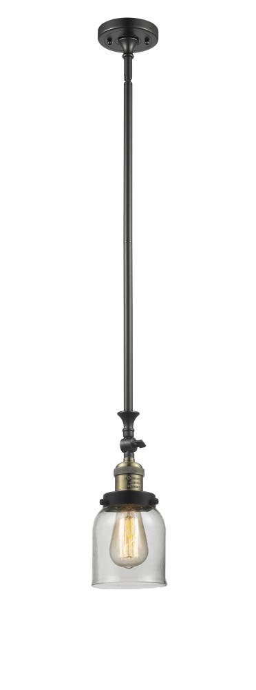 Bell - 1 Light - 5 inch - Black Antique Brass - Stem Hung - Adjustable Mini Pendant
