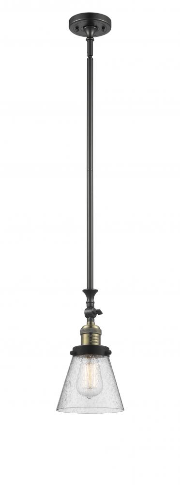 Cone - 1 Light - 6 inch - Black Antique Brass - Stem Hung - Adjustable Mini Pendant
