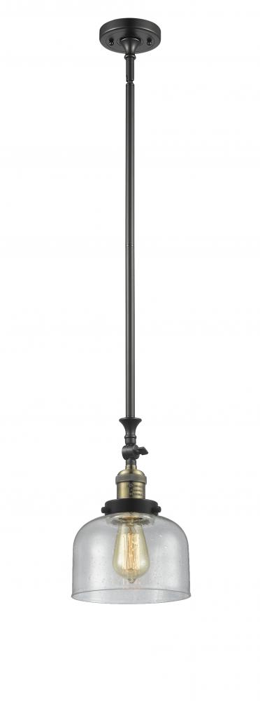Bell - 1 Light - 8 inch - Black Antique Brass - Stem Hung - Adjustable Mini Pendant