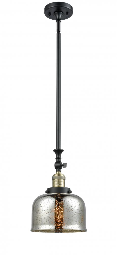 Bell - 1 Light - 8 inch - Black Antique Brass - Stem Hung - Adjustable Mini Pendant